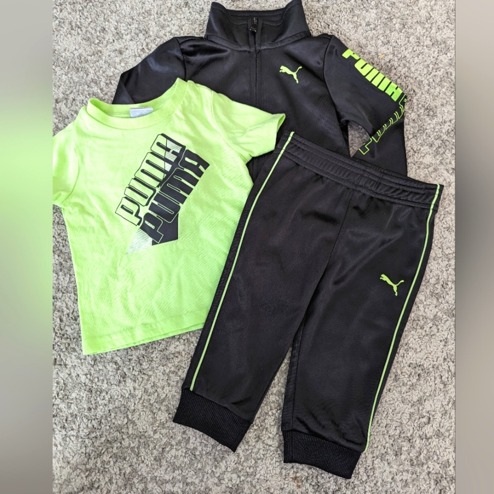 3 pc Puma baby lime green set.